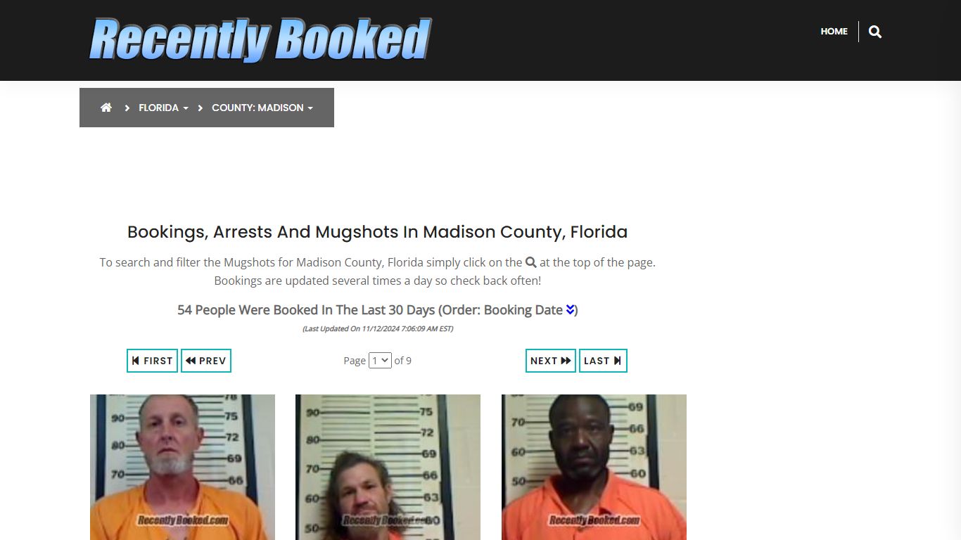 Bookings, Arrests and Mugshots in Madison County, Florida - Recently Booked