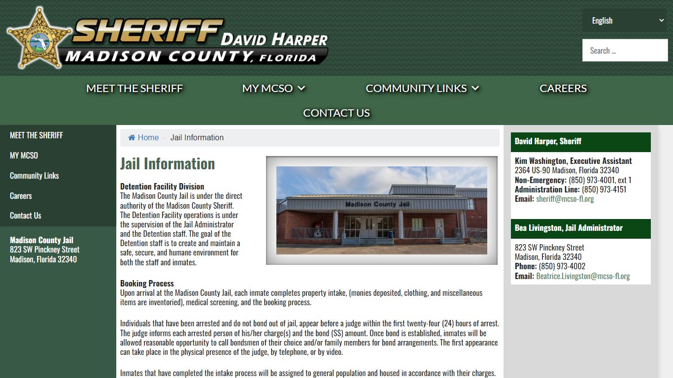 Jail Information – Madison County Sheriff